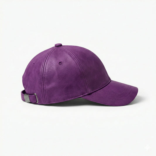 Purple plane Leather Cap