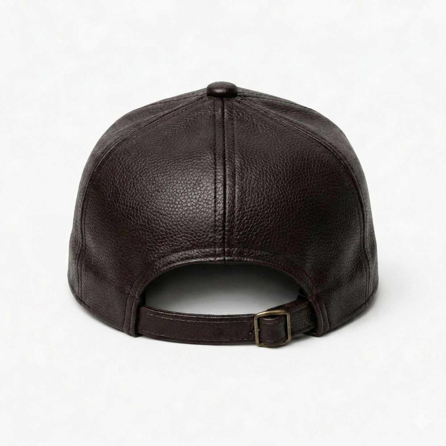 Brown Plane Leather Cap